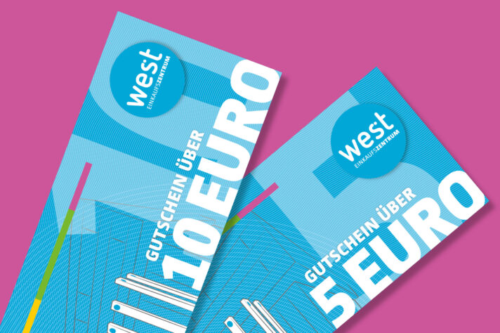 Einkaufsgutscheine des EKZ west sind am Infopoint erhältlich und in jedem Shop einlösbar.
